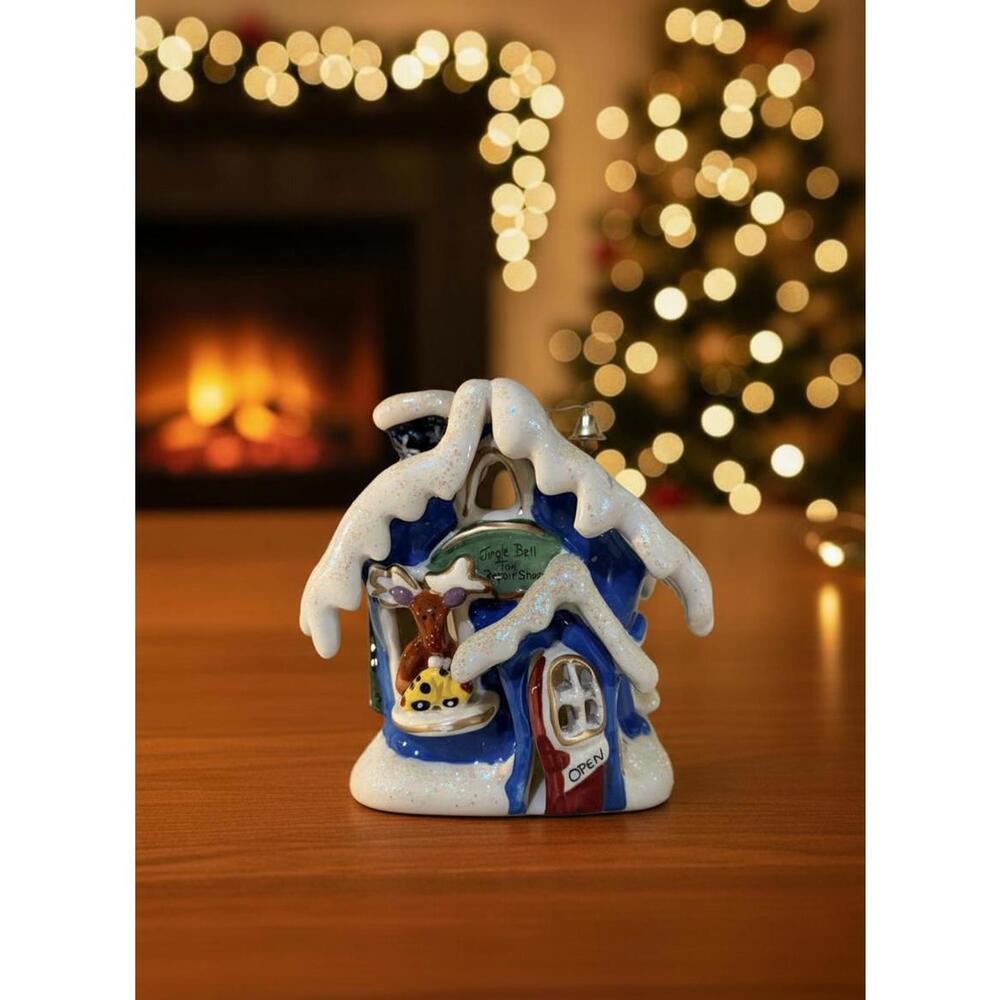 Blue Sky Clayworks Jingle Bell Toy Shop Christmas Village Tea Light House